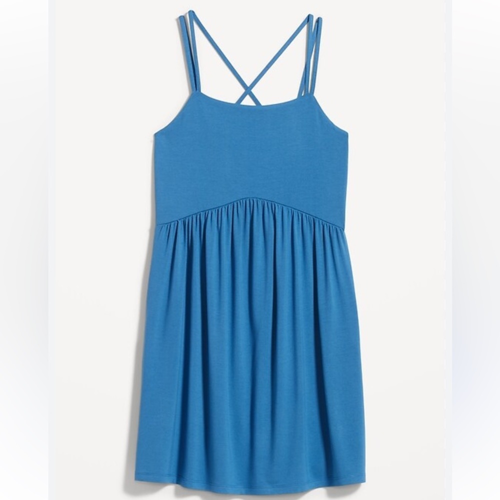 Old Navy Cross-Back Mini Cami Vibrant Blue Dress